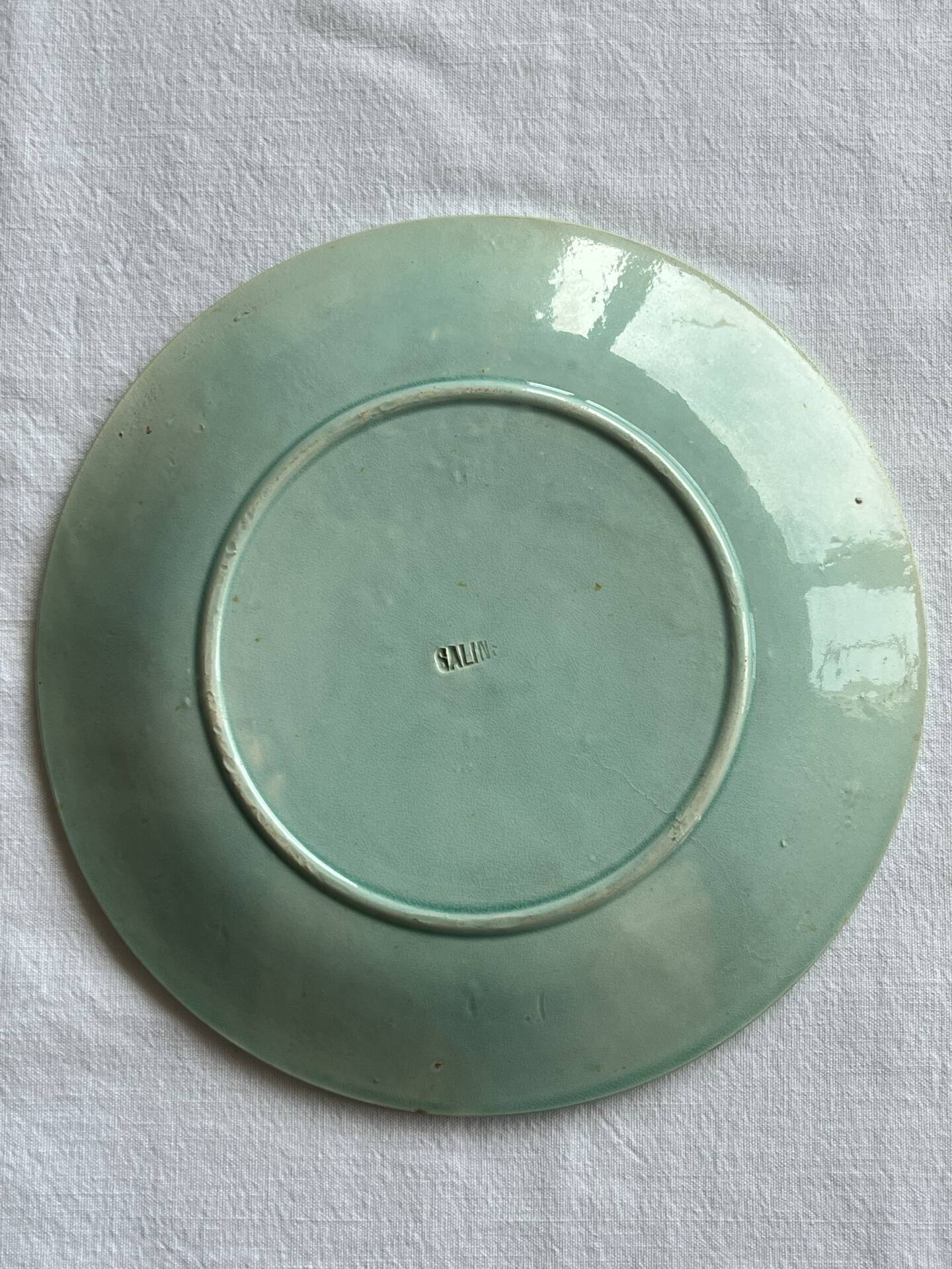 Antique barbotine plate from Salins