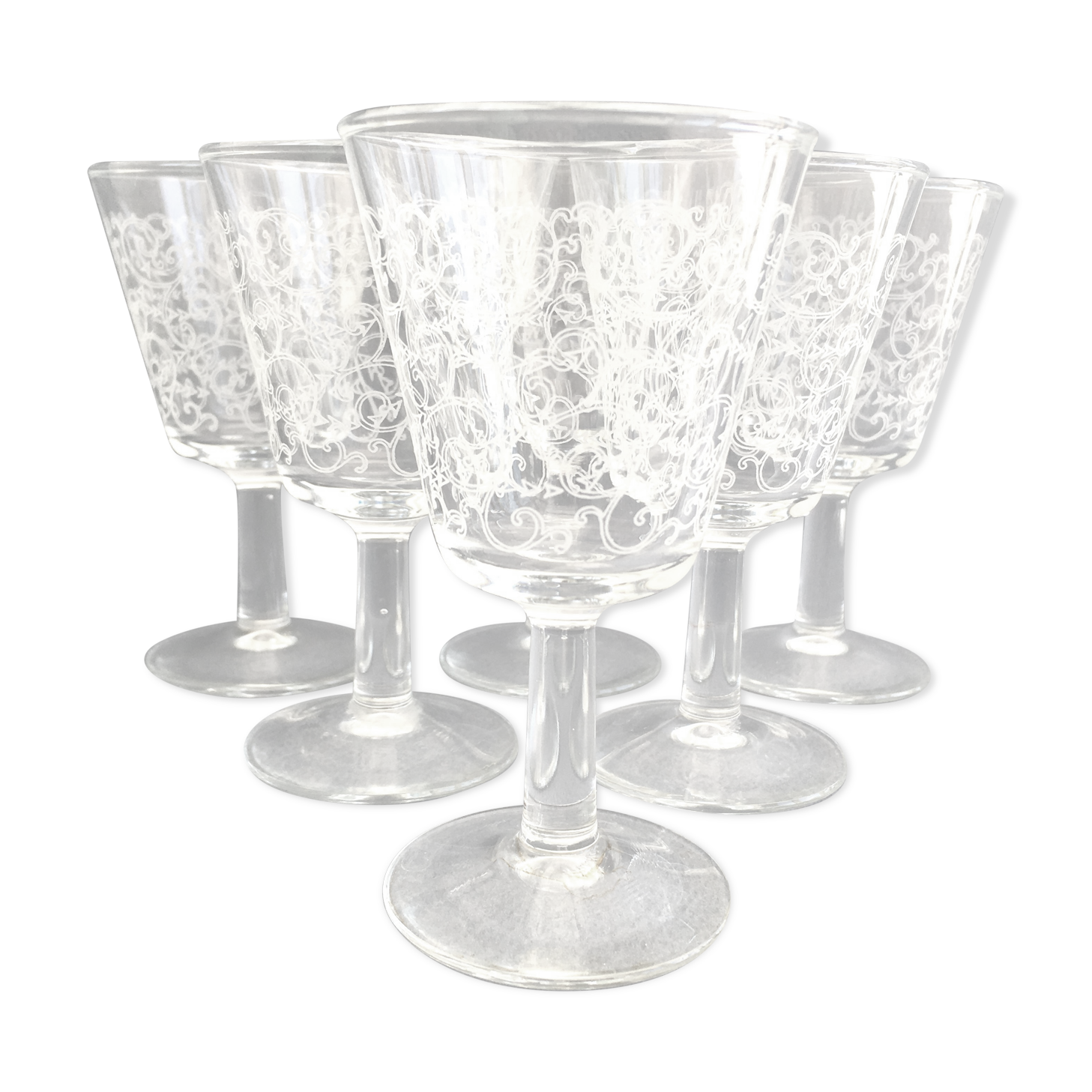 Set de 6 verres à porto ciselés