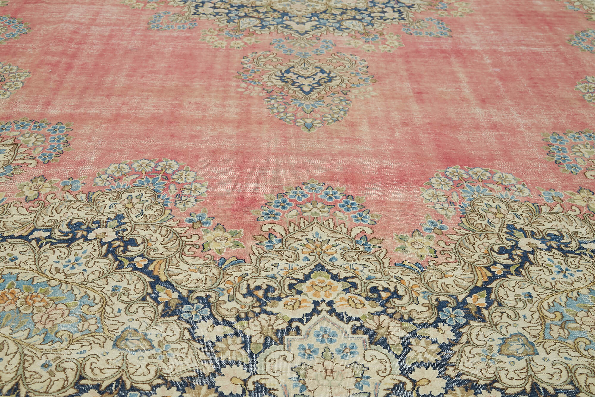 Hand-Knotted Persian Antique 1970s 336 cm x 454 cm Beige Wool Carpet