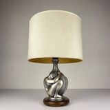 Vintage silver table lamp man and woman by Ottaviani, Italy, 1970s.