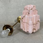 Art deco skyscraper – marbled pink opaline and brass