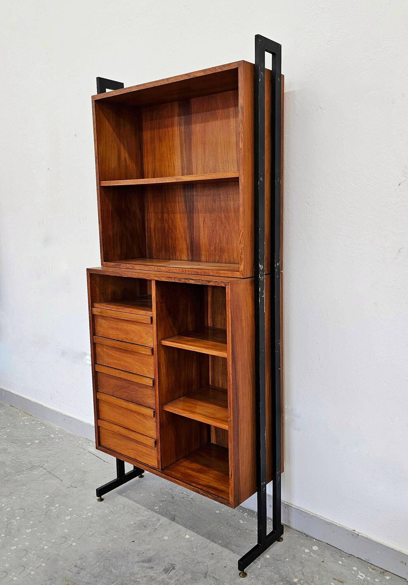 Mid Century Modern Walnut Library 1960s