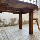 1950s round pine table with extensions