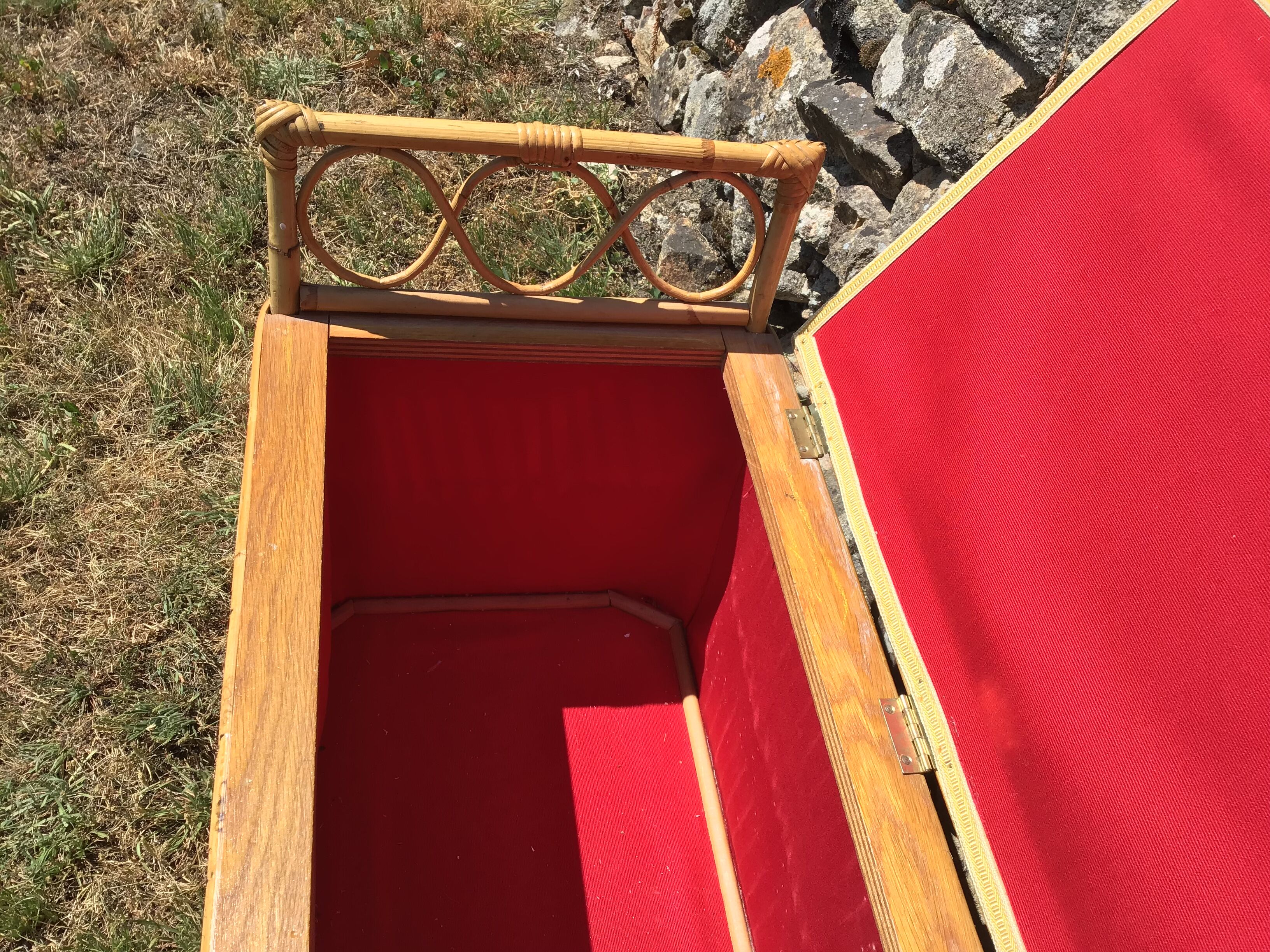 Rattan chest bench - vintage