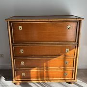 Dalvera wooden and bamboo chest of drawers, 1970