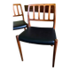 Set of 2 vintage Danish rosewood chairs 1974, Model 83, by Niels Moller