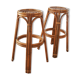 Pair of Louis Sognot bar stool in rattan 1950