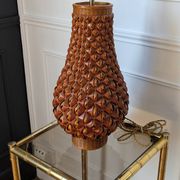 Large vintage woven lamp base in Riviera/Boho style from the 1970s.