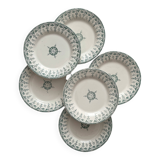 6 assiettes plates en terre de fer "Sagittaires" Gien