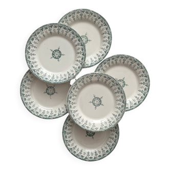 6 flat ironware plates "Sagittaires" Gien