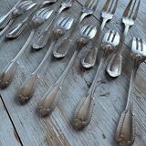 Set of 12 dessert forks, gadroon model
