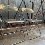 Pair of Yellow Plia Chairs Giancarlo Piretti Castelli Vintage