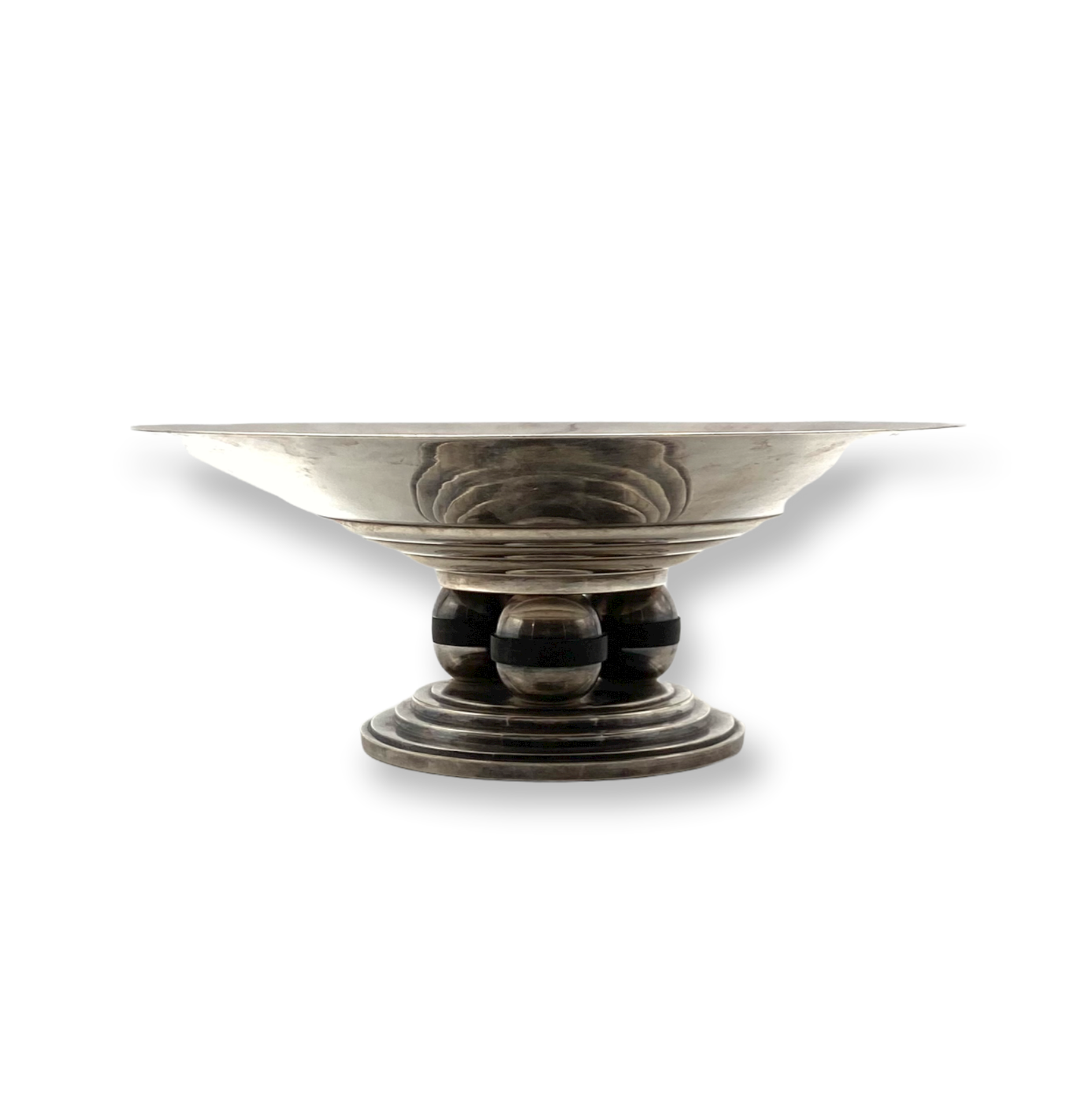 Centre de table argenté Art déco, France années 1930