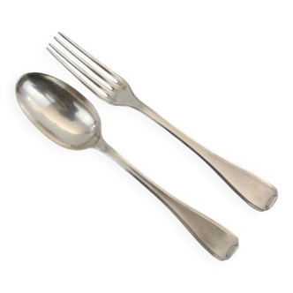 Art deco style encrypted cadet cutlery in sterling silver