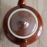 Vintage French brown teapot with ceramic infuser