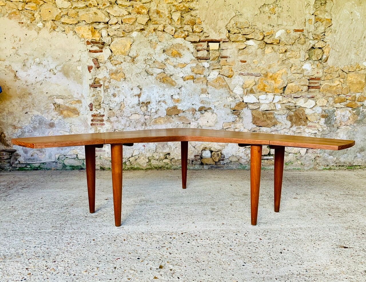 Vintage Scandinavian boomerang coffee table with folding extensions by Samcom, 1960