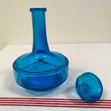 Vintage turquoise blue glass vase/decanter