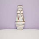 Vintage large white geometric west germany vase scheurich