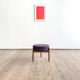 Tabouret Mid-Century en bois avec tissu Kvadrat, design danois