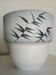 Paul MILLET in Sèvres - White & grey-blue vase - Black painted foliage