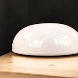 Minimalist large opaline glass flush mount ceiling lamp