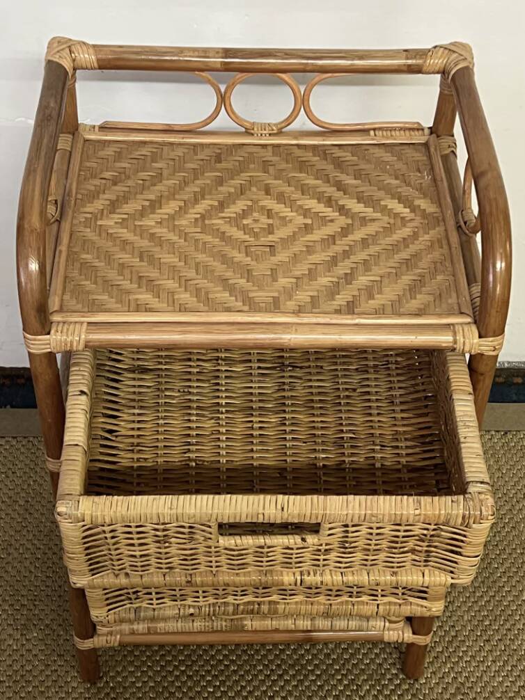 Vintage rattan chest of drawers