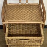 Commode en rotin vintage