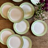 Set of 12 mint and gold dessert plates - L'amandinoise