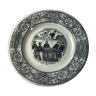 Assiette parlante « proverbes et militaires » porcelaine opaque de Gien 1850