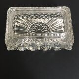 Large rectangular globe for ceiling light in worked molded glass