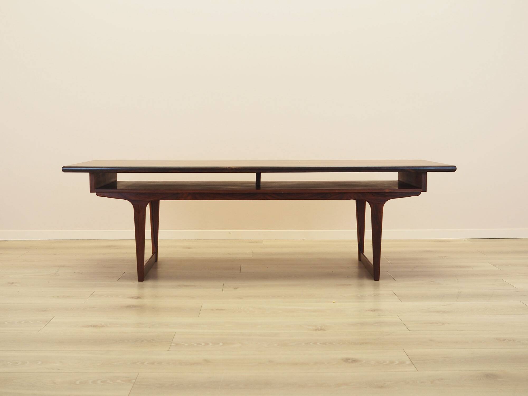 Danish rosewood coffee table with shelf, 1960s