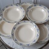 Lot de 6 assiettes creuses Moulin des Loups Terre de Fer années 30 fin XIXème