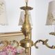 Lustre vintage avec trois abat-jours fait main en tissu