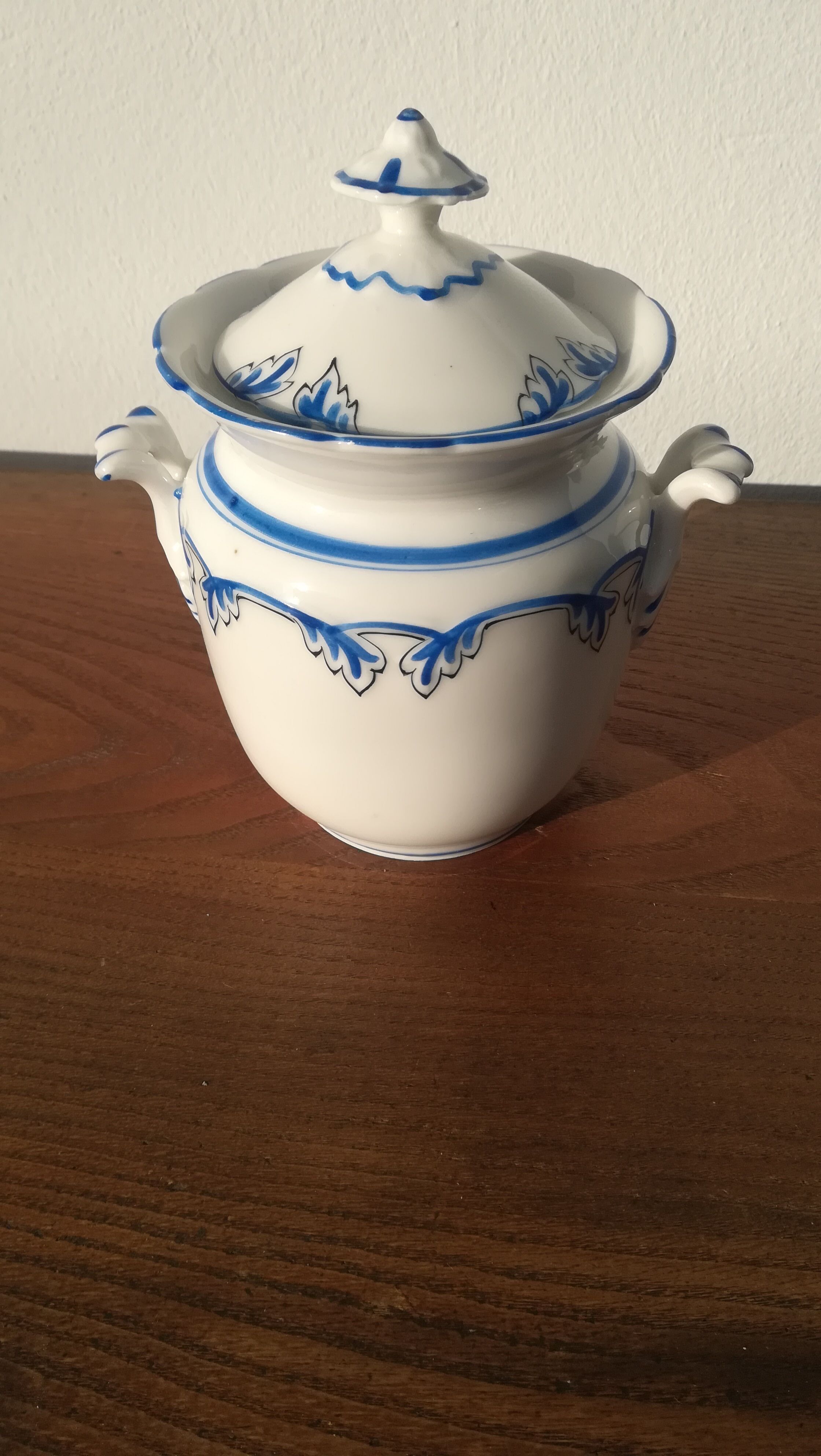 Sucrier porcelaine Paris bleue