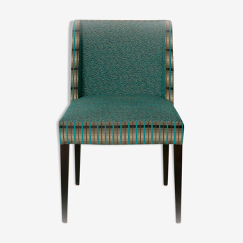 Castle Chair in green fabric 2 tones