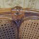 Fauteuil de bureau style Louis XV cuir et cannage