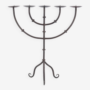 Five-branched metal candle holder, 1970s