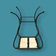 Vintage side table in wrought iron & ceramic – 1960s