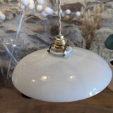 Suspension, Art Deco portable lamp in smooth opaline