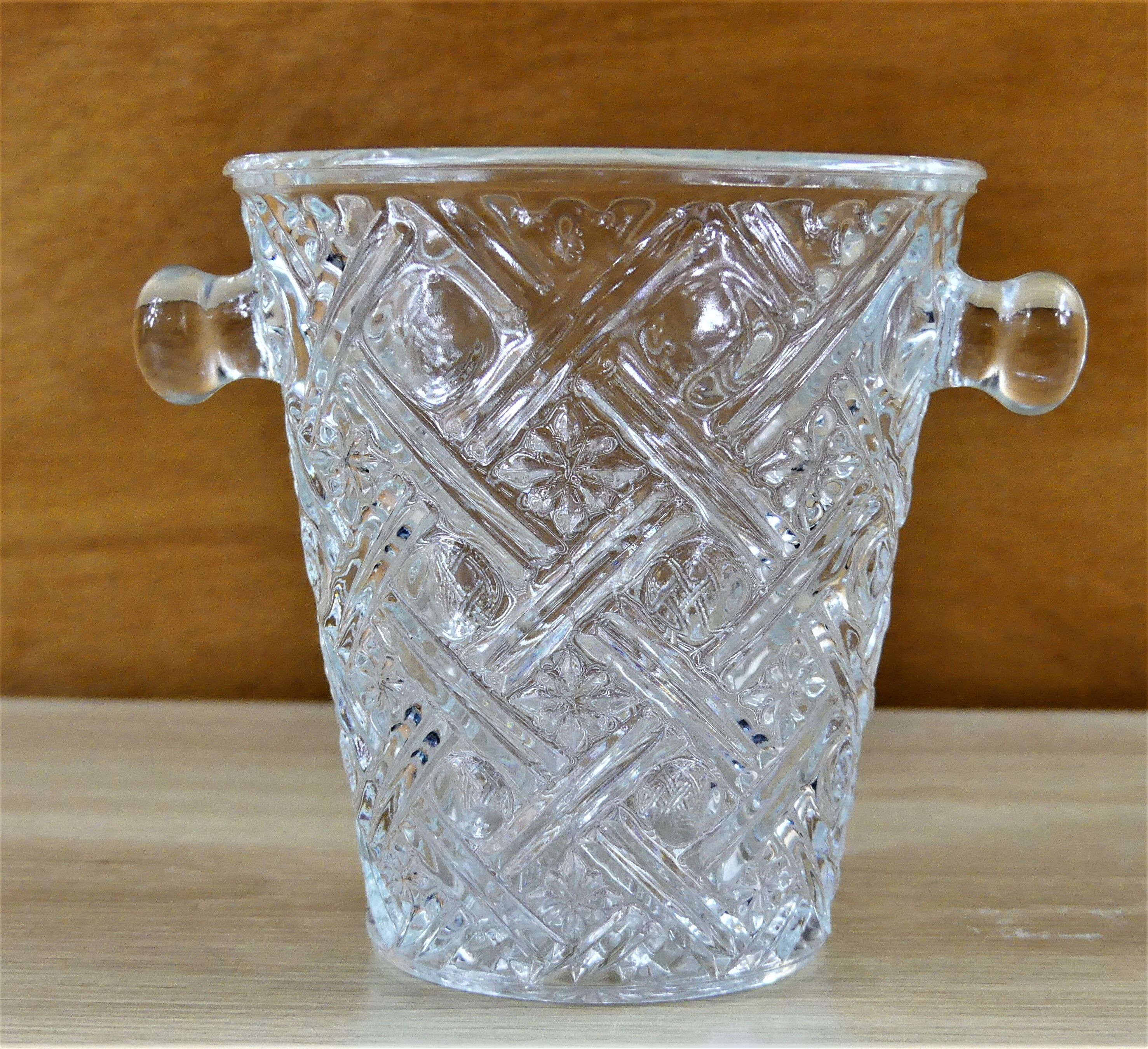 Vintage glass ice cream bucket- Retro decoration