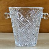 Seau à glaçons vintage en verre- déco rétro