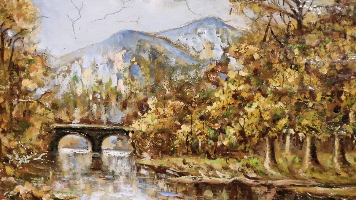 mountain valley painting