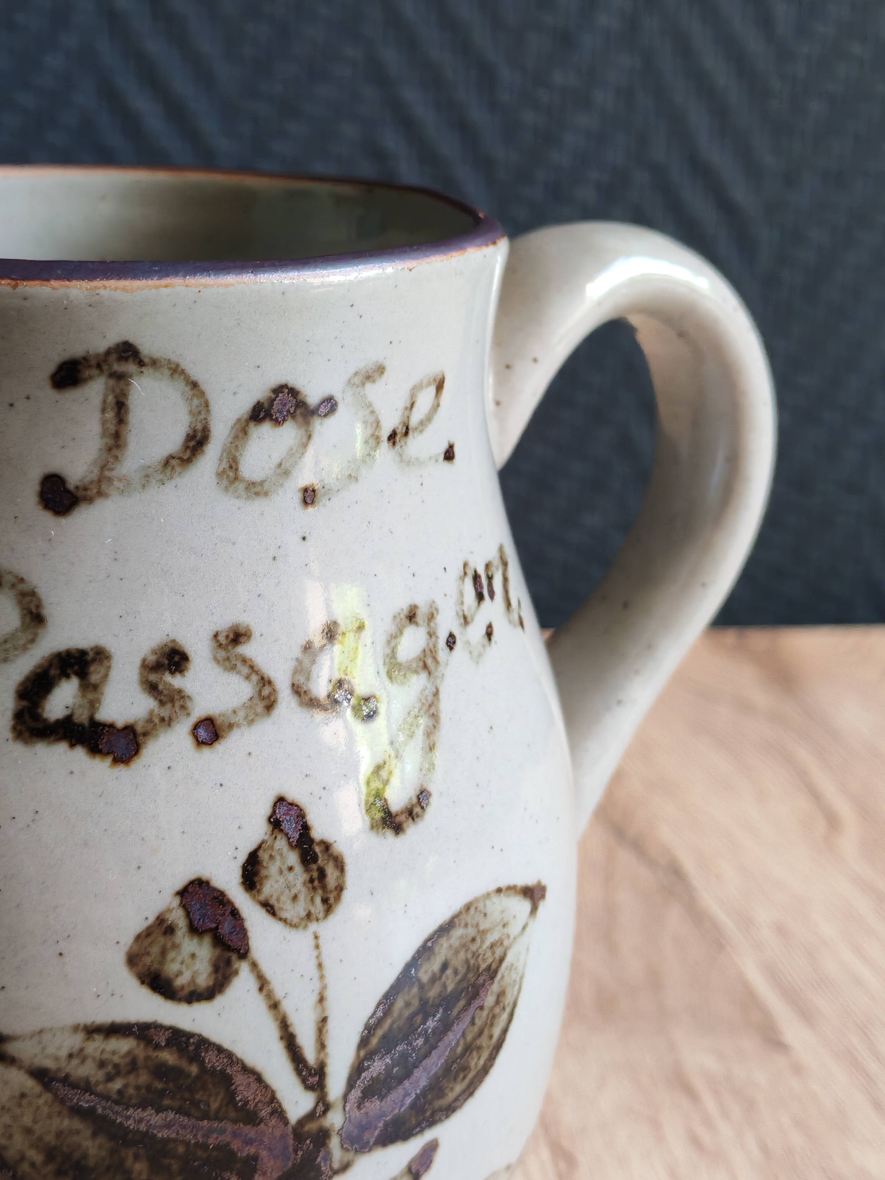 Vintage stoneware jug | Stoneware from Arnon, France | Floral decoration