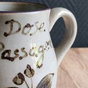 Pichet en grès vintage | Grès de l'Arnon France | Décor floral