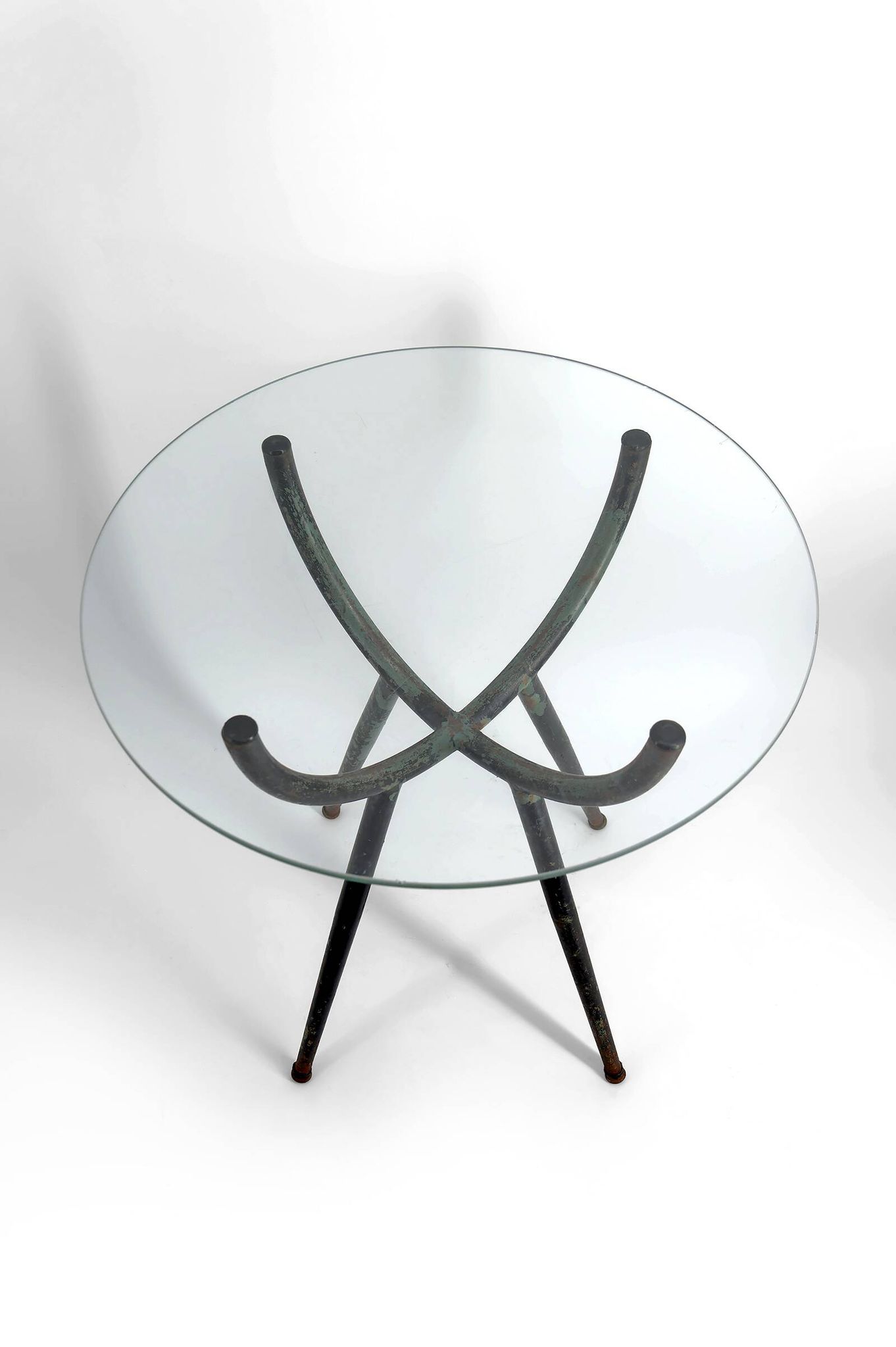 Patinated metal gueridon – Italy, 1960s