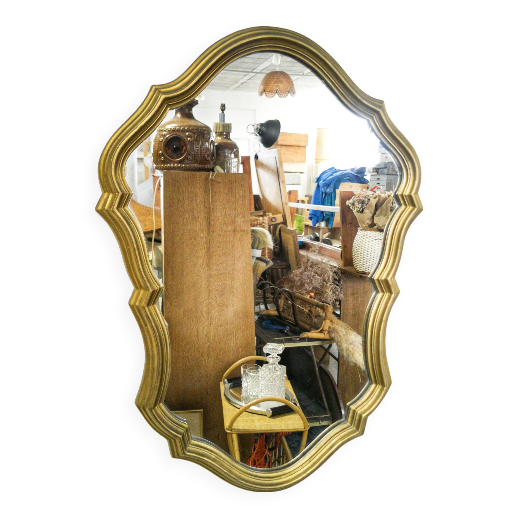 Louis XV style gilded baroque mirror 60x43cm