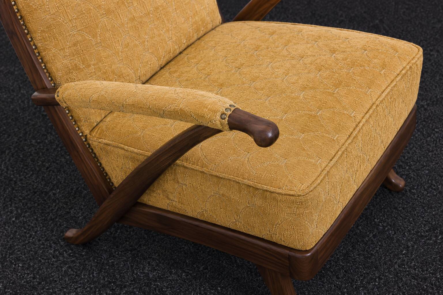 Karl Nothhelfer cherry wood wing lounge chair for Schörle & Gölz-1950s