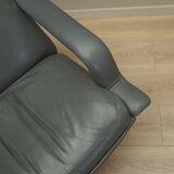 Grey leather swivel armchair, Danish design, 1960s, designer: Geoffrey Harcourt, manufacturer: Artif