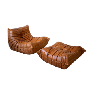 Togo armchair and footstool model designed by Michel Ducaroy 1973