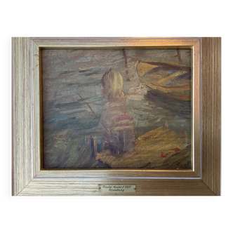Antique Small Oil Painting by Nicolai Coster 1901